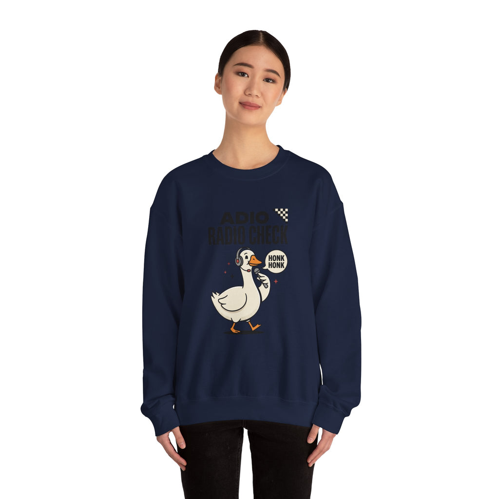 Radio Check Honk Honk Goose Crewneck Sweatshirt | Racing Meme, Track Day Humor