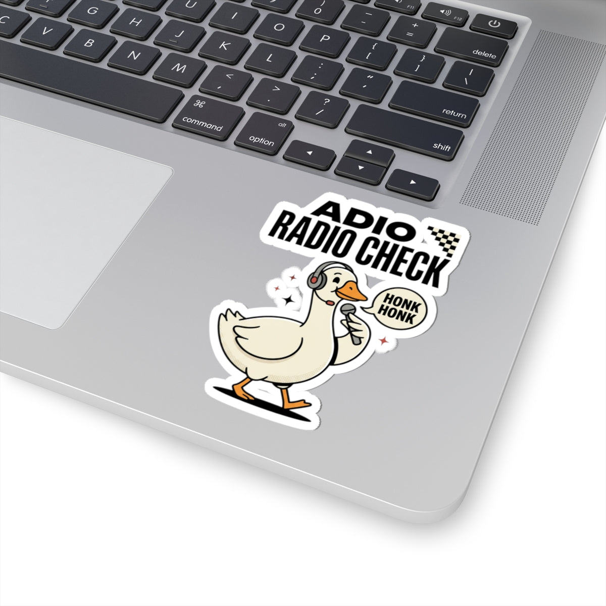 Radio Check Goose Sticker | Racing Meme, Honk Honk Kiss-Cut Sticker