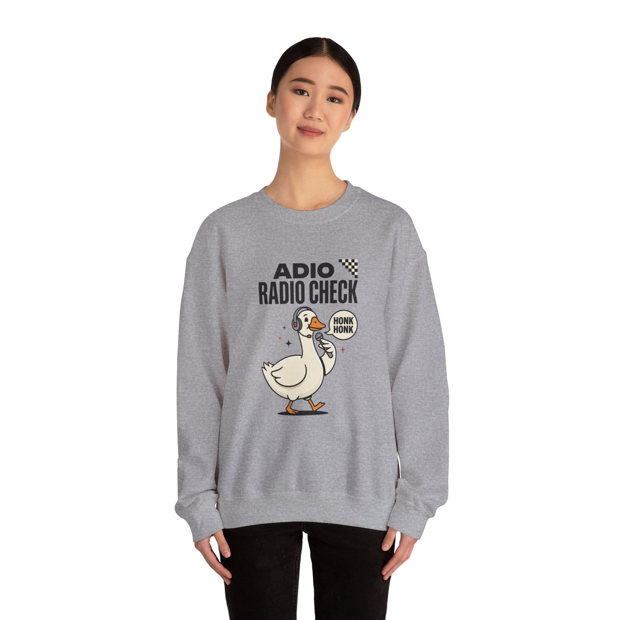 Radio Check Honk Honk Goose Crewneck Sweatshirt | Racing Meme, Track Day Humor