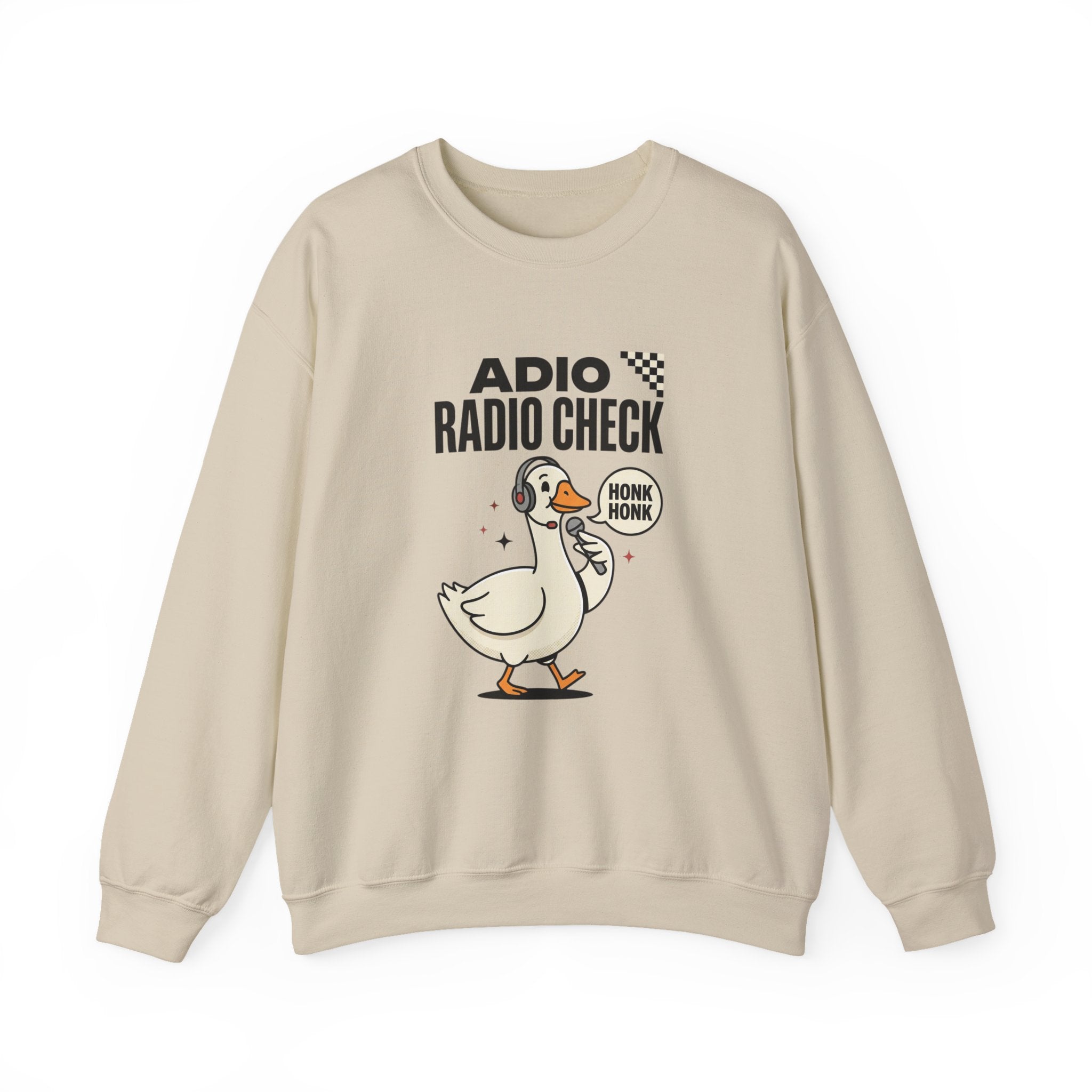Radio Check Honk Honk Goose Crewneck Sweatshirt | Racing Meme, Track Day Humor