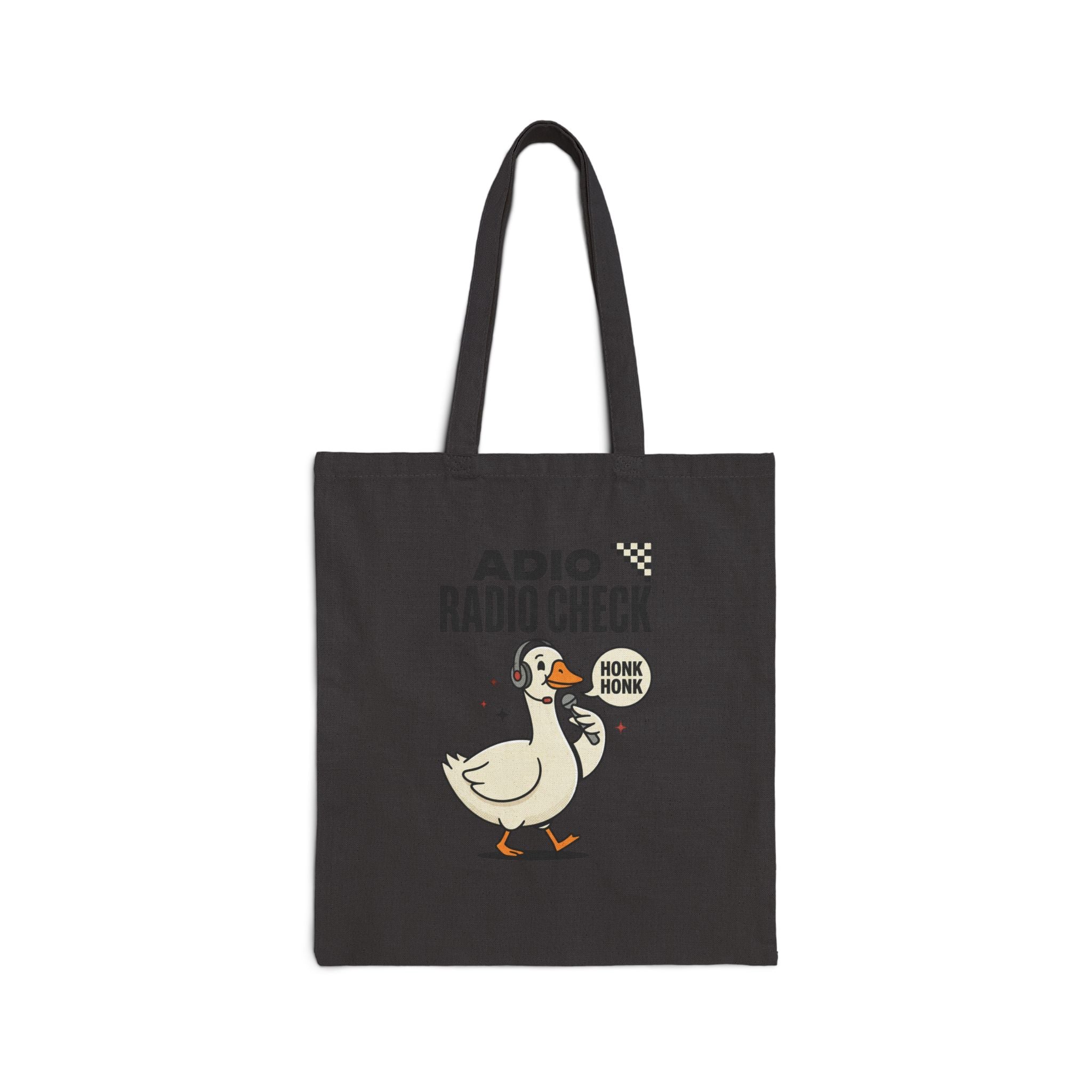 Racing Silly Goose Radio Check Tote | Canvas Racing Meme Tote