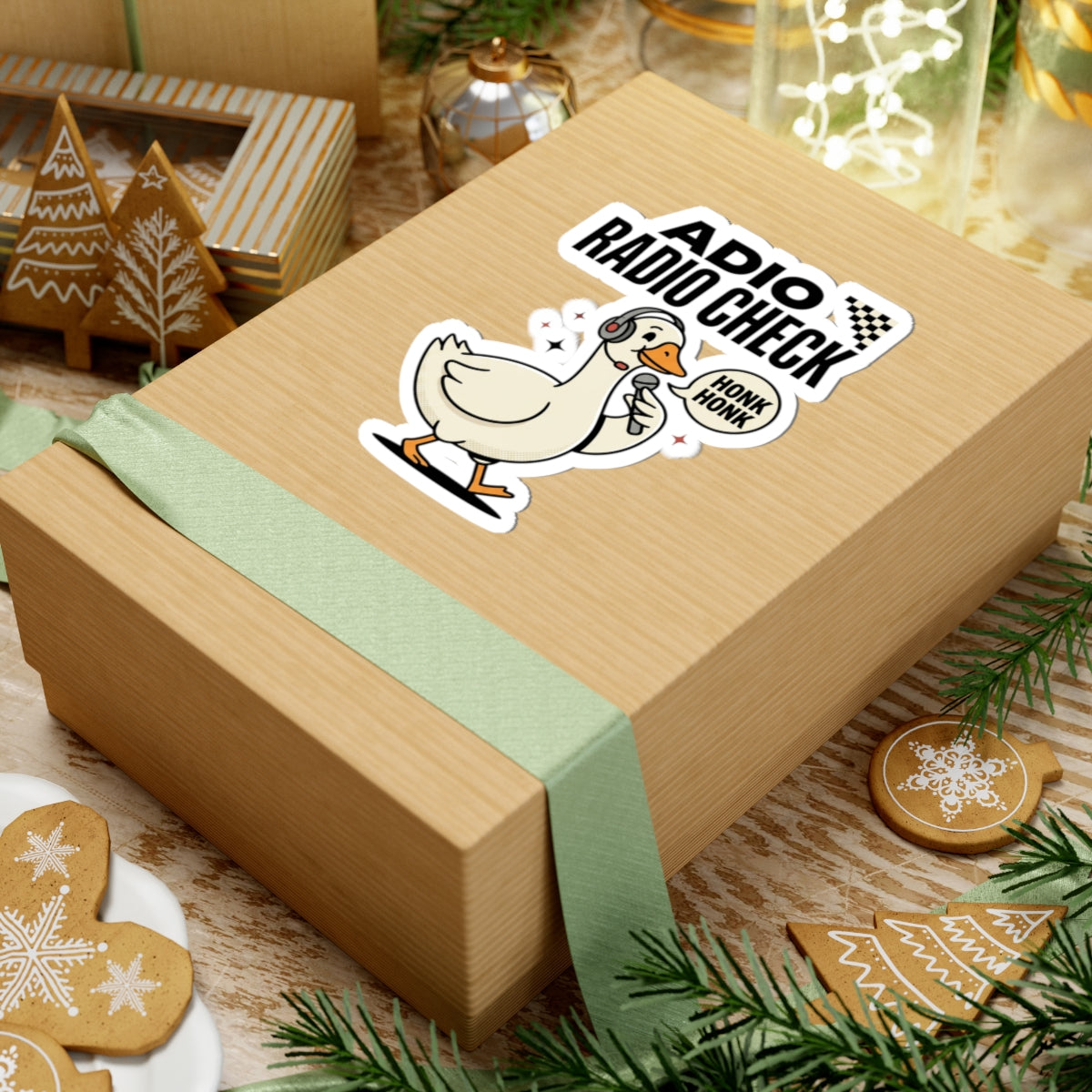 Radio Check Goose Sticker | Racing Meme, Honk Honk Kiss-Cut Sticker