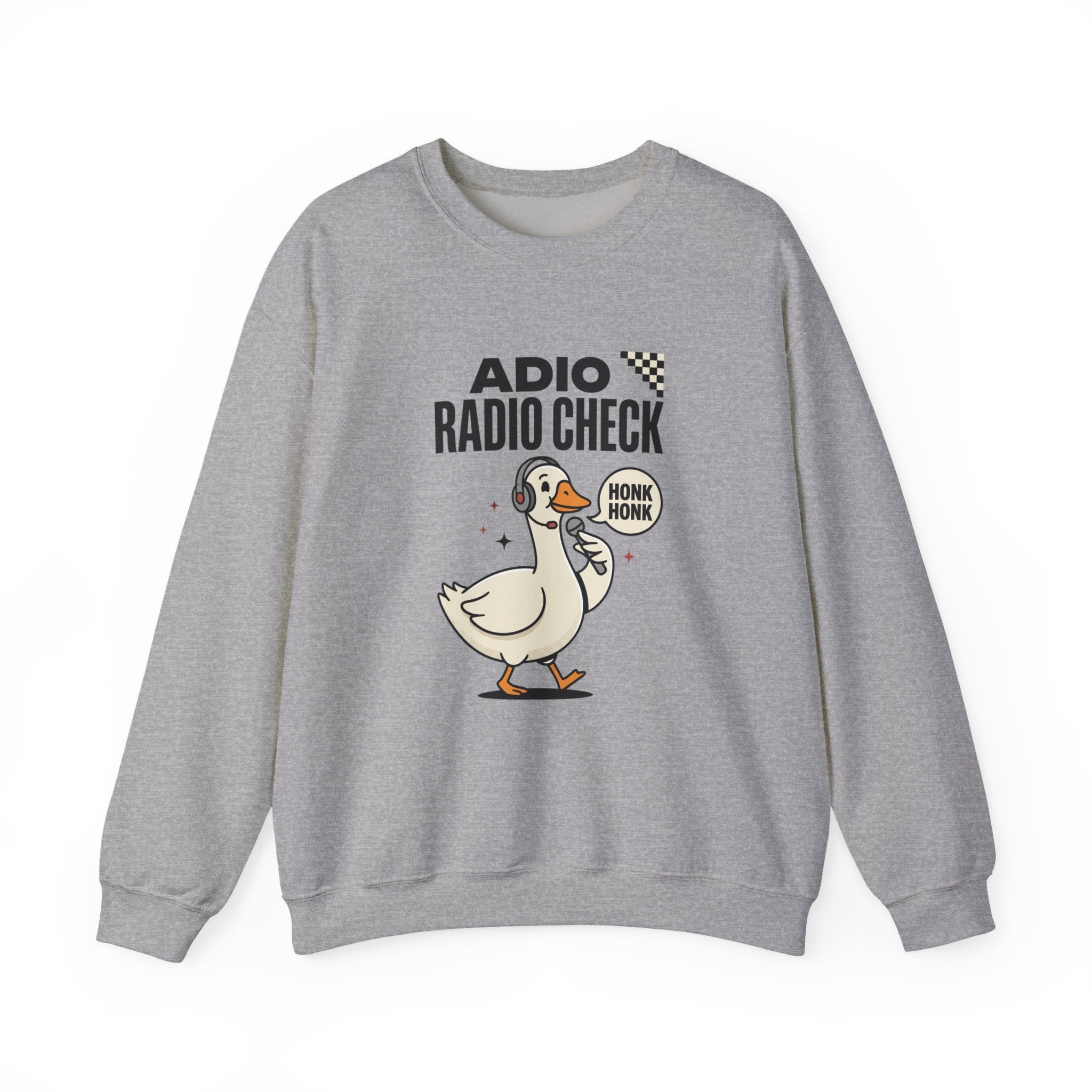 Radio Check Honk Honk Goose Crewneck Sweatshirt | Racing Meme, Track Day Humor