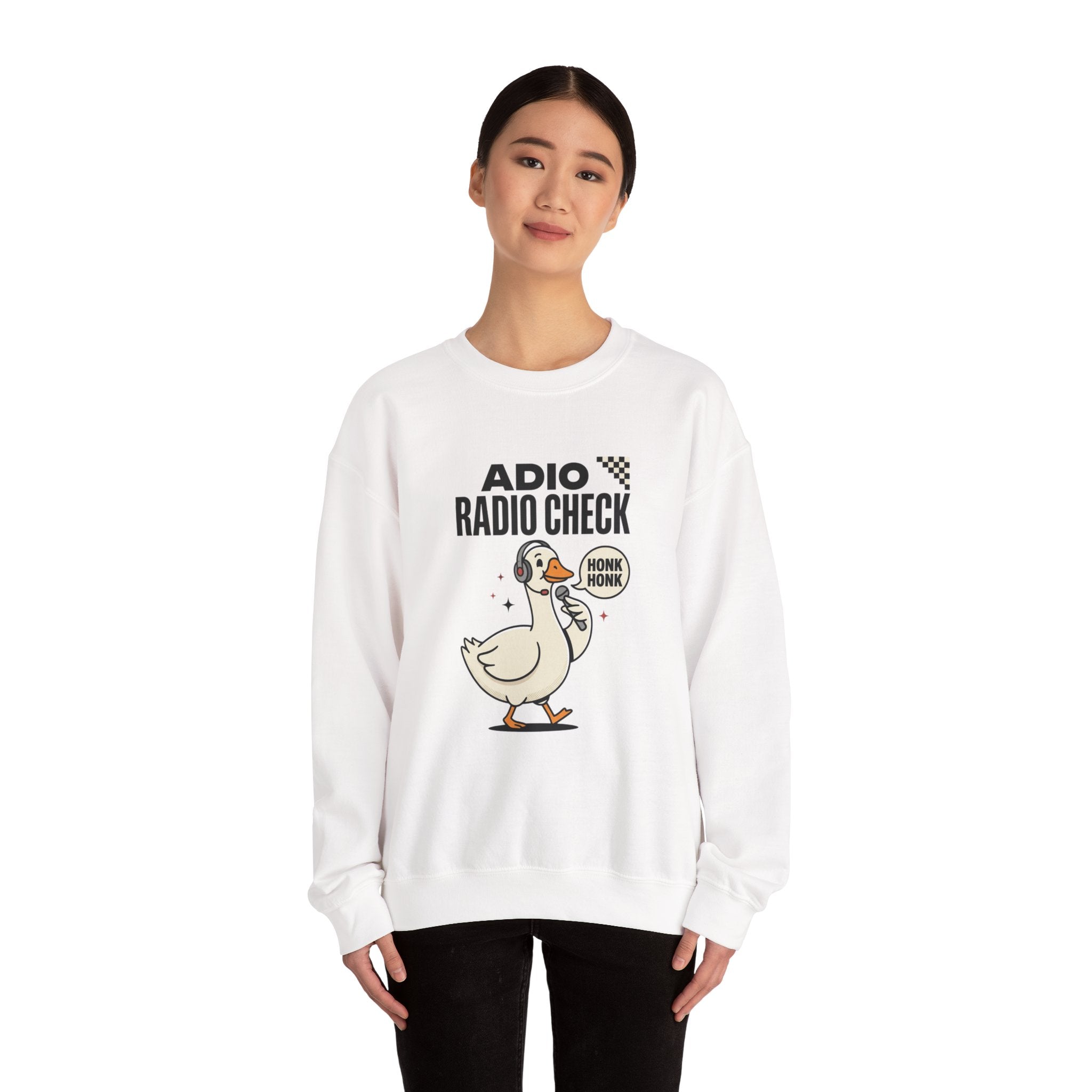 Radio Check Honk Honk Goose Crewneck Sweatshirt | Racing Meme, Track Day Humor